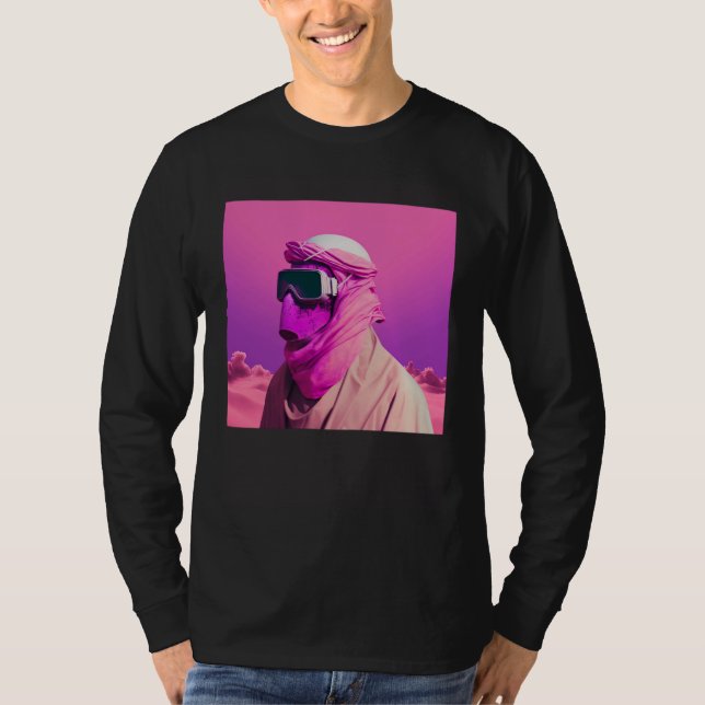 T-shirt Masked Arab in a Vaporwave Desert Retrowave style (Devant)