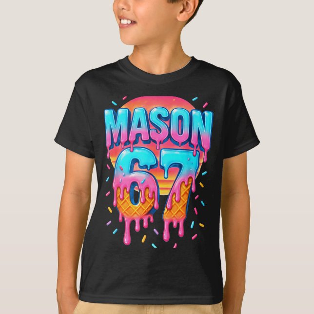 T-shirt Mason 67 Costume Ice Cream Baseball Drip 6 7 Meme  (Devant)