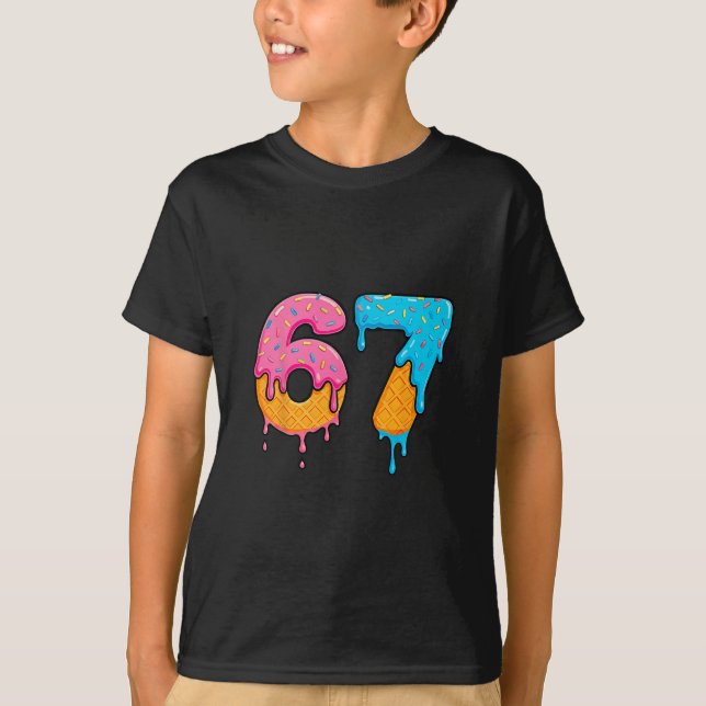 T-shirt Mason 67 Ice Cream Drip Meme Six Seven  (Devant)