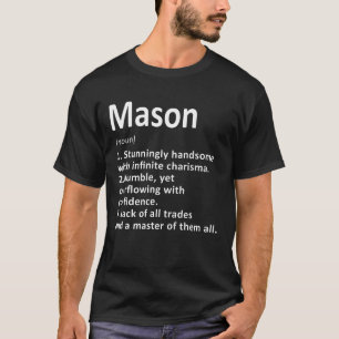 T-shirt Mason Définition Nom personnalisé Amusant Annivers