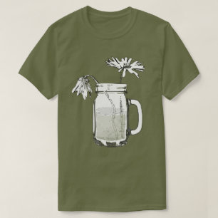 T-shirt mason jar daisies