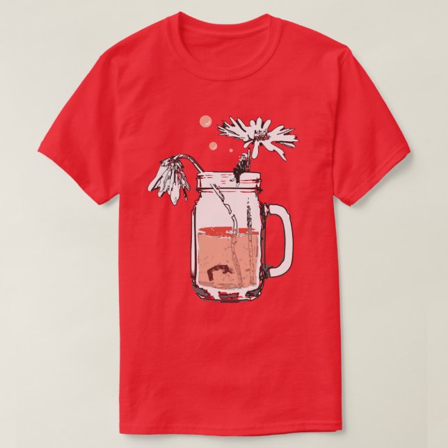 T-shirt mason jar daisies (Design devant)