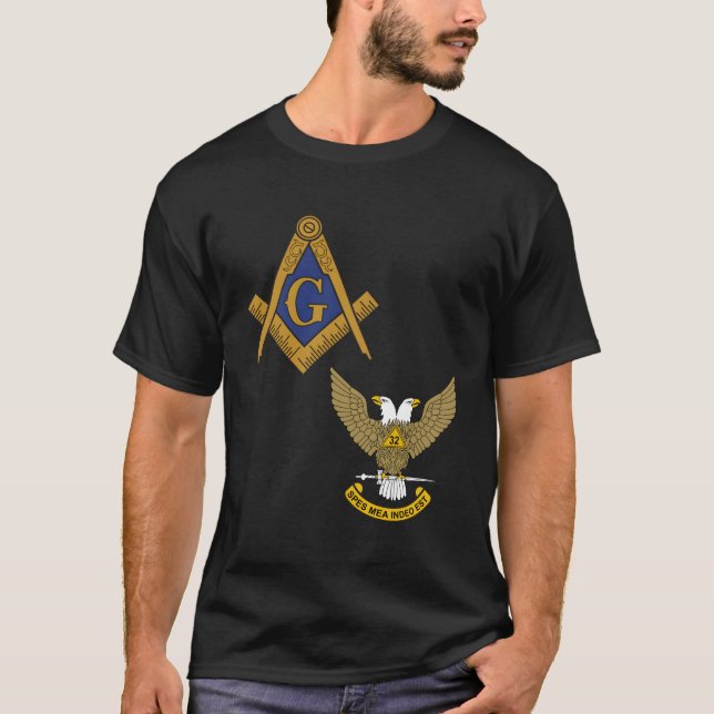 T-shirt Mason Scottish Rite Long Sleeve Chemise Masonic 32 (Devant)