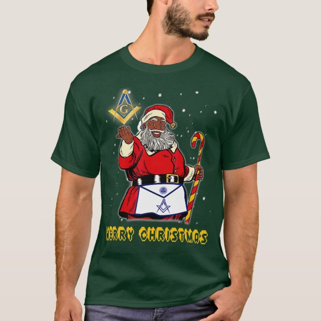 T-shirt Masonic Père Noël Mason Joyeux Noël Et (Devant)
