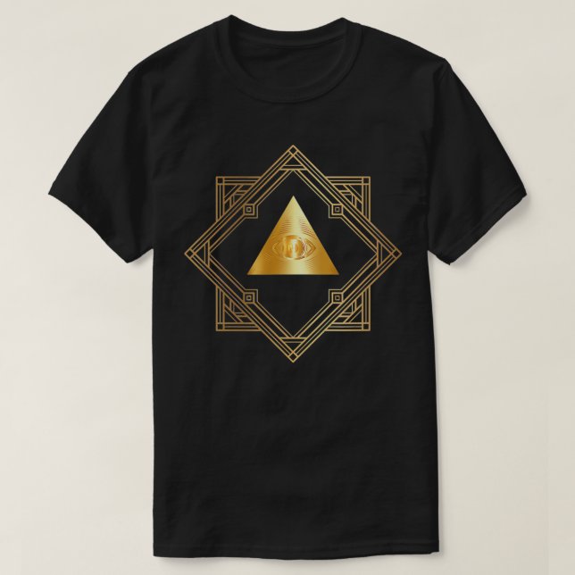 T-shirt Masonic Tout Voir Cadeau Oeil Freemason Golden Pyr (Design devant)