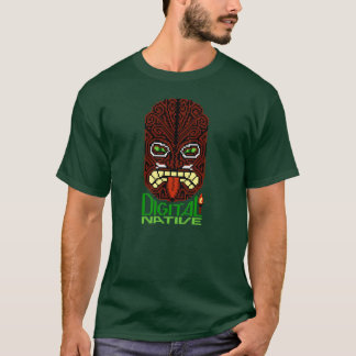 T-shirt Masque à 8 bits indigène d'insulaire de Tiki d'art
