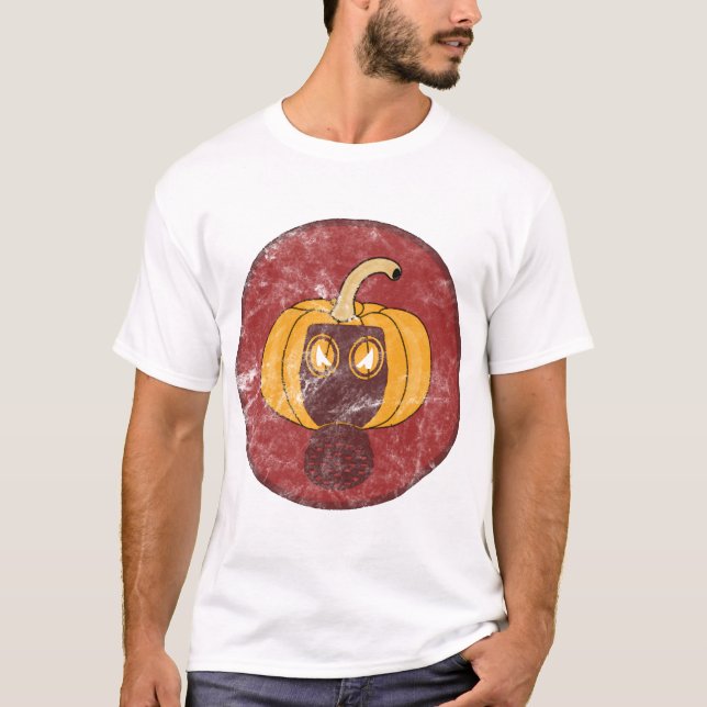 T-shirt Masque à gaz citrouille design Halloween (Devant)