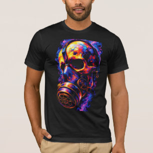 T-shirt Masque à gaz Crâne Psychédélique Tourbillon de Fla