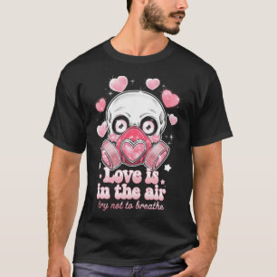 T-shirt Masque à gaz crâne Saint-Valentin Kawaii Amour Est