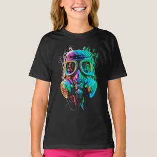 T-shirt Masque à gaz Néon : Art vibrant du chaos