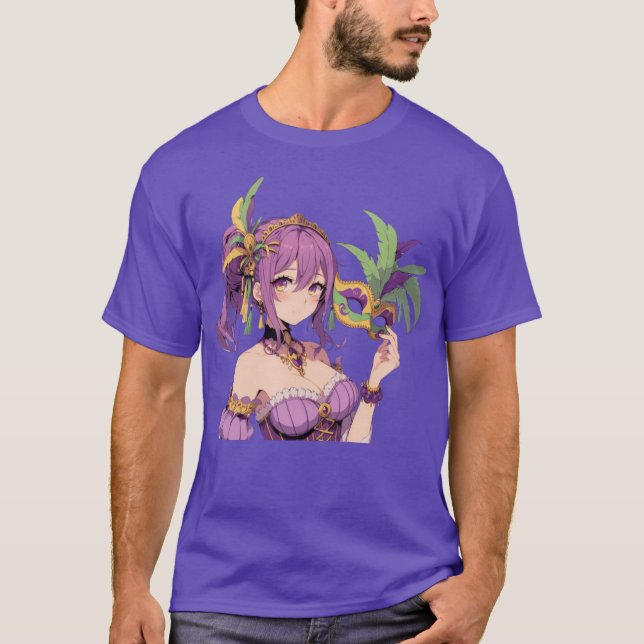 T-shirt Masque Anime Mardi Gras (Devant)