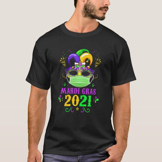 T-shirt Masque Avec Masque Visage Mardi Gras 2021 Tarifs D (Devant)