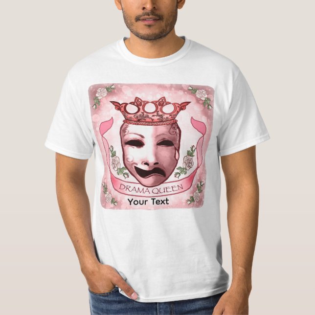 T-Shirt Masque d'Acteur Reine de Drame (Devant)