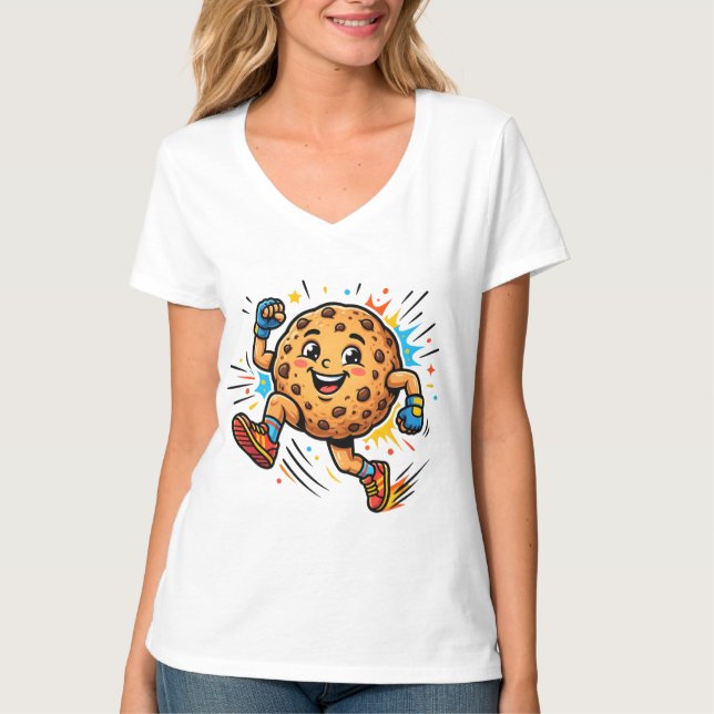 T-shirt Masque de bande dessinée de cookie aux pépites de  (Devant)