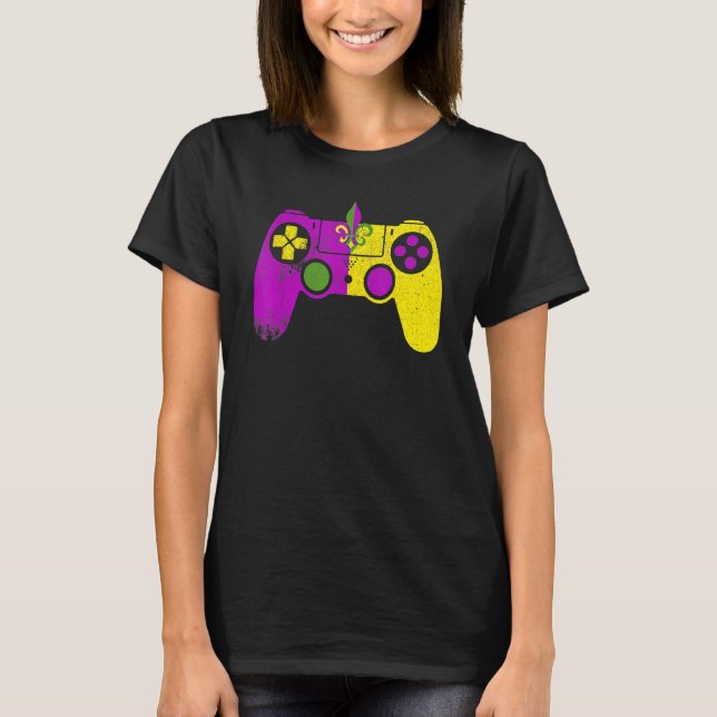 T-shirt Masque de carnaval Mardi Gras manette de jeu vidéo (Devant)