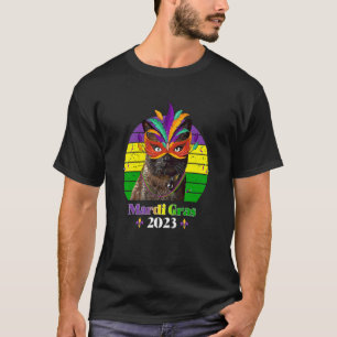 T-shirt Masque de chat de fête Perles Mardi Gras 2023 1