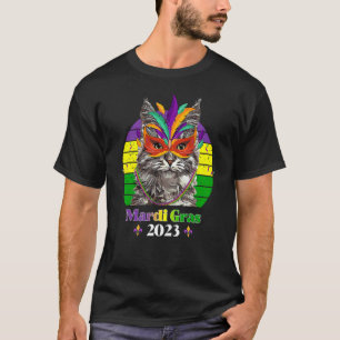 T-shirt Masque de chat de fête perles Mardi Gras 2023 6