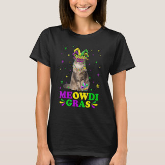 T-shirt Masque de chat de forêt norvégienne Cute Meowdi Gr
