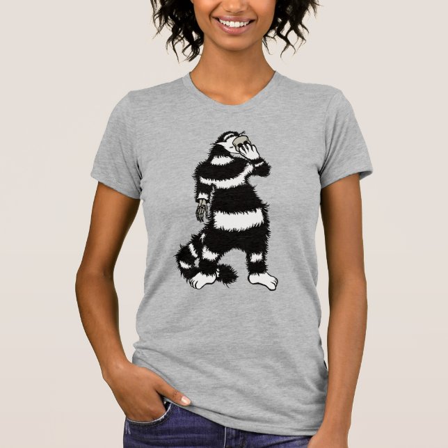 T-shirt Masque de crâne de chat bizarre gothique (Devant)