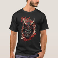 Masque de démon japonais traditionnel, diable Oni