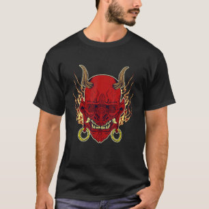 T-shirt Masque de démon japonais traditionnel Hannya Oni r
