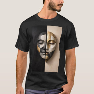 T-shirt Masque de Dualité – Visage Abstrait Géométrique Mo