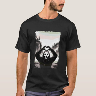 T-shirt Masque de fantôme cœur mains dans l'art de Hallowe