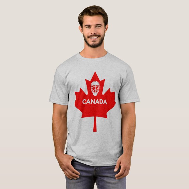 T-shirt Masque De Hockey Sur Feuille D'Érable Au Canada (Devant entier)