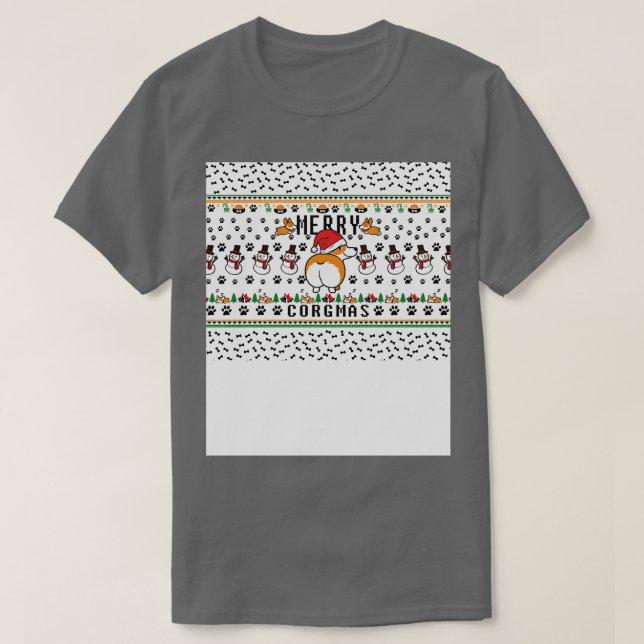 T-shirt Masque de Noël Corgi Lover (Design devant)