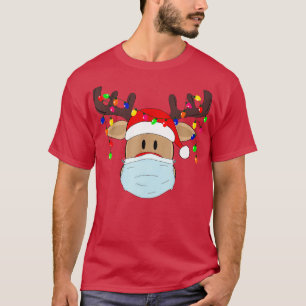 T-shirt Masque de Noël Cute Rudolph Reindeer Joyeux Vacanc