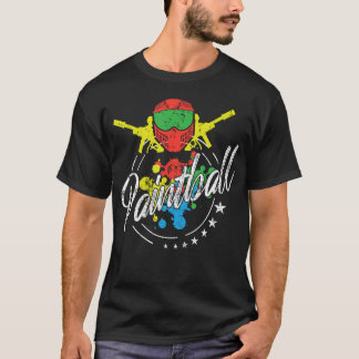 T-shirt Masque de paintball Splat Combat décontracté Adrén