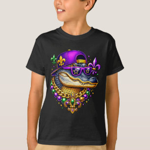 T-shirt Masque de perles de Carnaval Mardi Gras Cute Allig