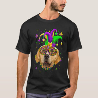 T-shirt Masque de perles de chien Retriever doré Mardi Gra