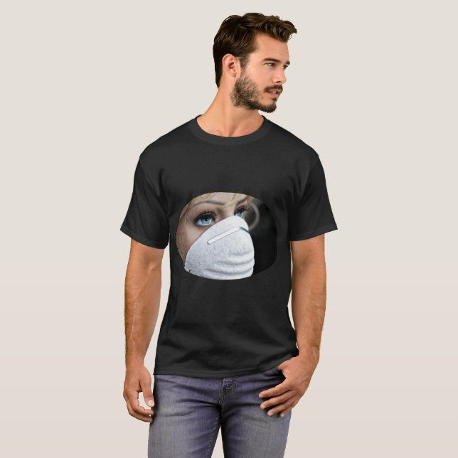 T-shirt Masque de protection contre le virus Corona (Devant entier)