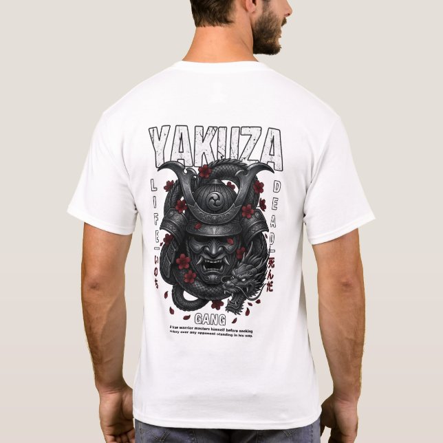T-Shirt Masque de Samouraï Yakuza Dragon  (Dos)