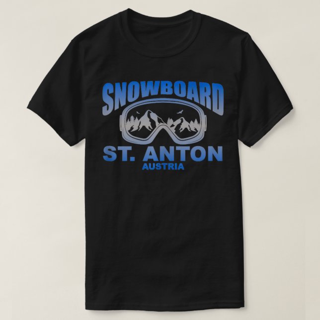 T-shirt Masque de snowboard St Anton Autriche (Design devant)