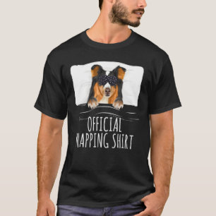 T-shirt Masque de sommeil noir Shetland Sheepdog Official 
