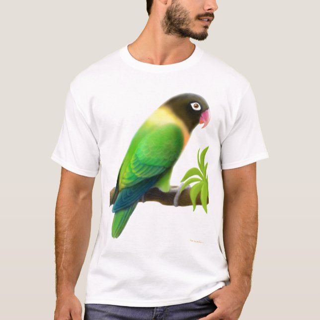 T-shirt masqué de vert de perruche (Devant)