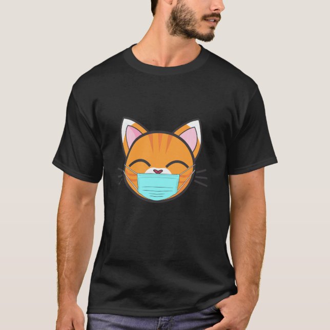 T-shirt Masque de visage de chat, animal de compagnie d'Am (Devant)