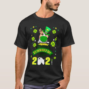 T-shirt Masque de visage de chien lutin Corgi Saint-Patric