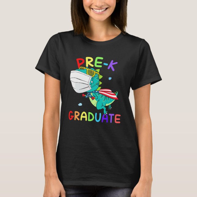 T-shirt Masque de visage pré-K Graduate Super T Rex Gradua (Devant)