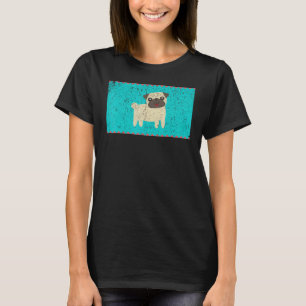 T-shirt Masque de visage Pug heureux vintage