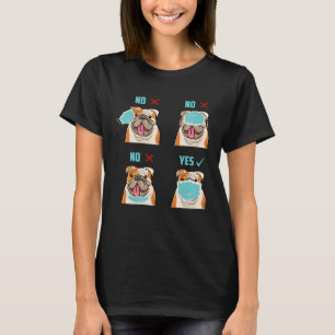T-shirt Masque d'Humour pandémique Chien de taureau anglai