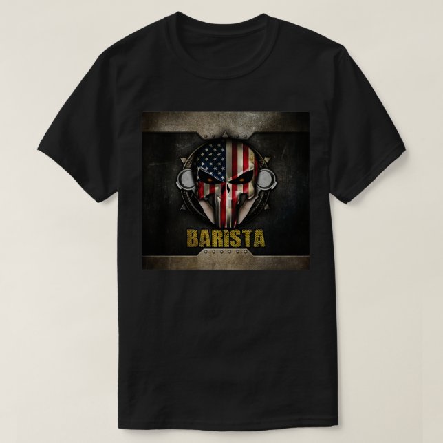 T-shirt Masque Drapeau Barista US (Design devant)