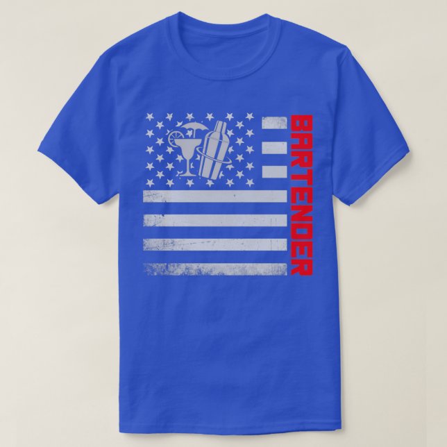 T-shirt Masque Drapeau Bartender US (Design devant)