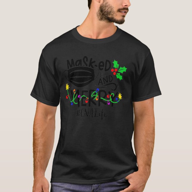T-shirt Masque Ed Et Merry Cna Life Noël (Devant)