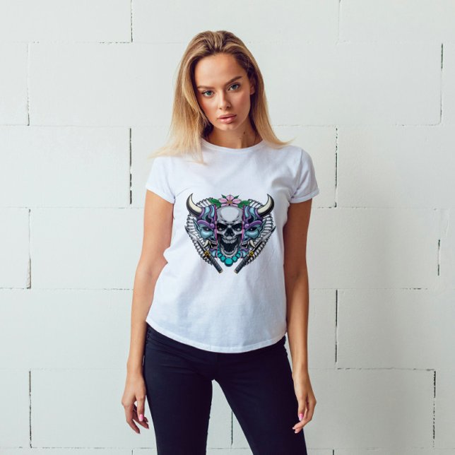 T-shirt Masque et crâne Kabuki Oni (Créateur téléchargé)