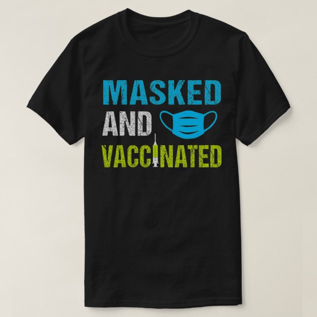 T-shirt Masqué Et Vacciné (Design devant)
