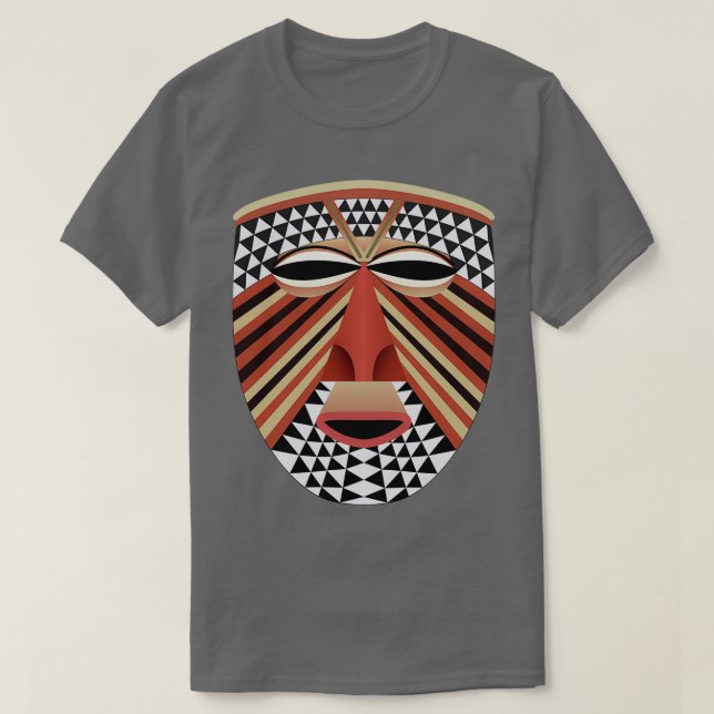 T-shirt Masque facial africain orné (Design devant)