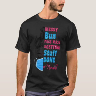 T-shirt Masque facial chignon désordonné pour infirmière a